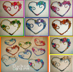 Blossomed hearts - pendants