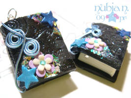 Whimsical Blue Books earrings