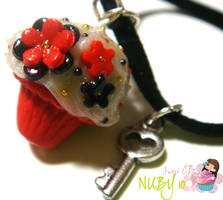 Red Velvet Cupcake Necklace