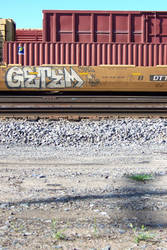 GETEM train graffiti St.Pt. WI 8/26/2014 4:53