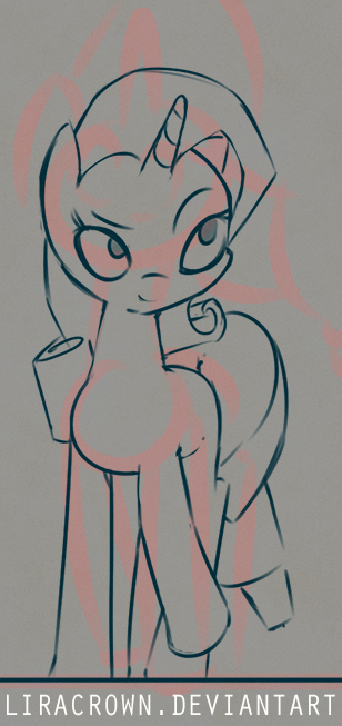 Rarity Looks Up - Sketch