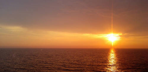 Sunset on Mediterranean sea