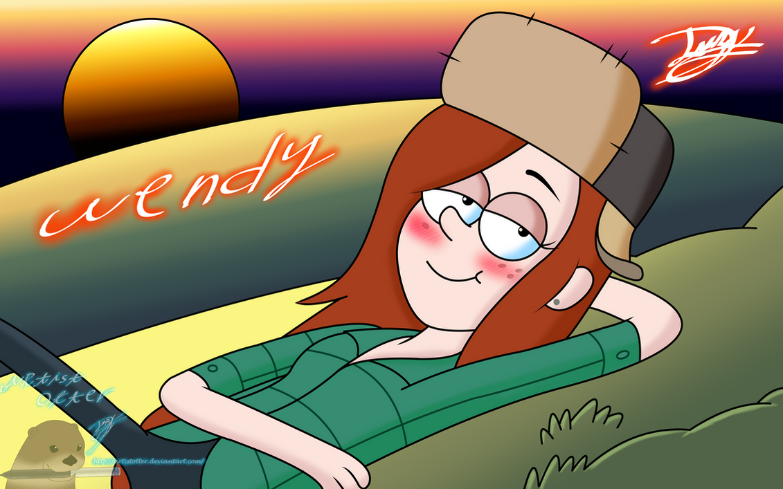 Wendy Corduroy on the sunset (Gravity Falls) by ArtistOtter 