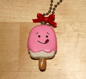 Pink Ice Cream Bar Necklace