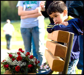 Boy at memorial