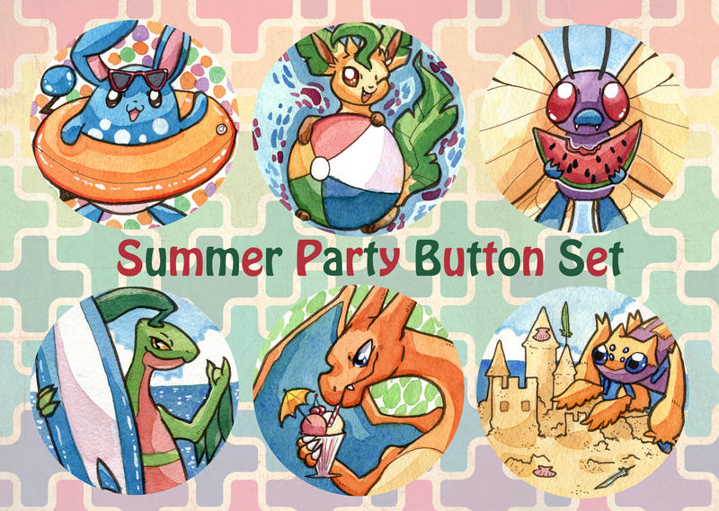 Summer Party Button Set