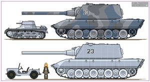 PzKpfw Tiger III/IV (E-100) Winter Camo + Zimmerit