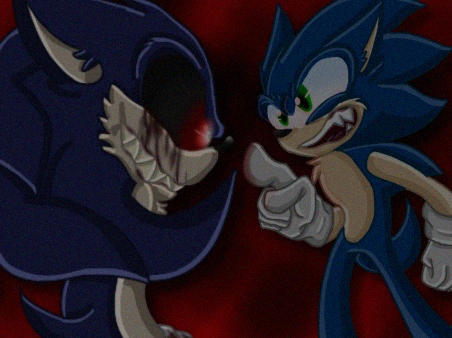 Hyper Sonic confronts exetior by shadowXcode on DeviantArt