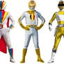Gokai Yellow Male Change with 4 Yellows, 2 Others