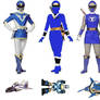 Blue Female Sentai Members + the pilot zords