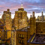 New York City view during sunset