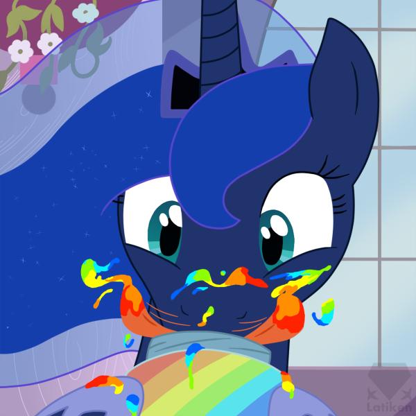 Princess Luna eats rainbows??!!