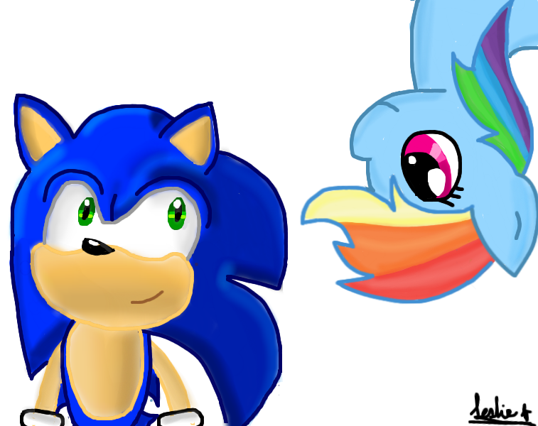 Sonic and Rainbow Dash