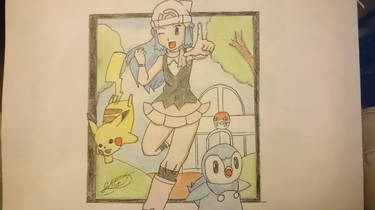 Dawn, pikachu and piplup