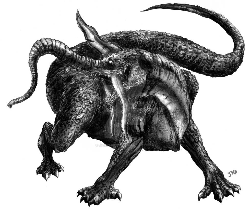 Mythic Bestiary - Mokele Mbembe by Boverisuchus on DeviantArt
