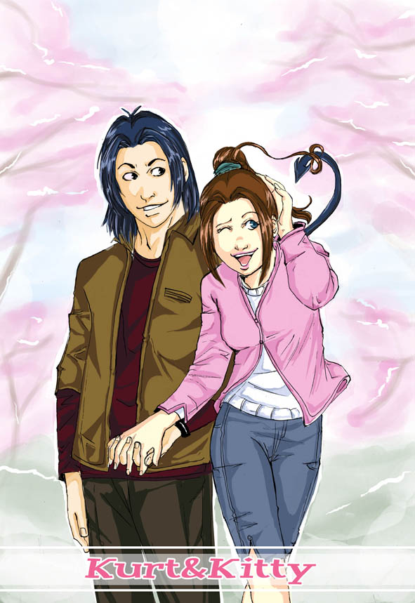 x men evo kurt x kitty by irukachan on