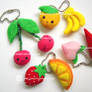 fruits plush keychains