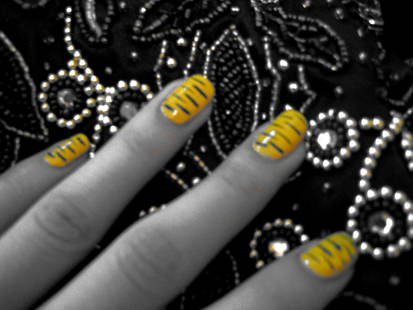 Striped Nails on Beads