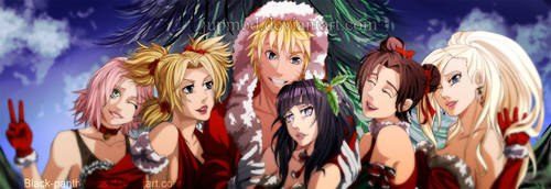 Santa Naruto and The Girls: Happy Holidays! by JuPMod
