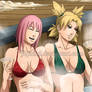 Hot-Tub Holiday Cheers Close-up: Sakura and Temari