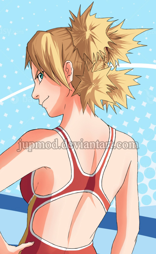 Temari: High School Swimsuit Close-up (Back)