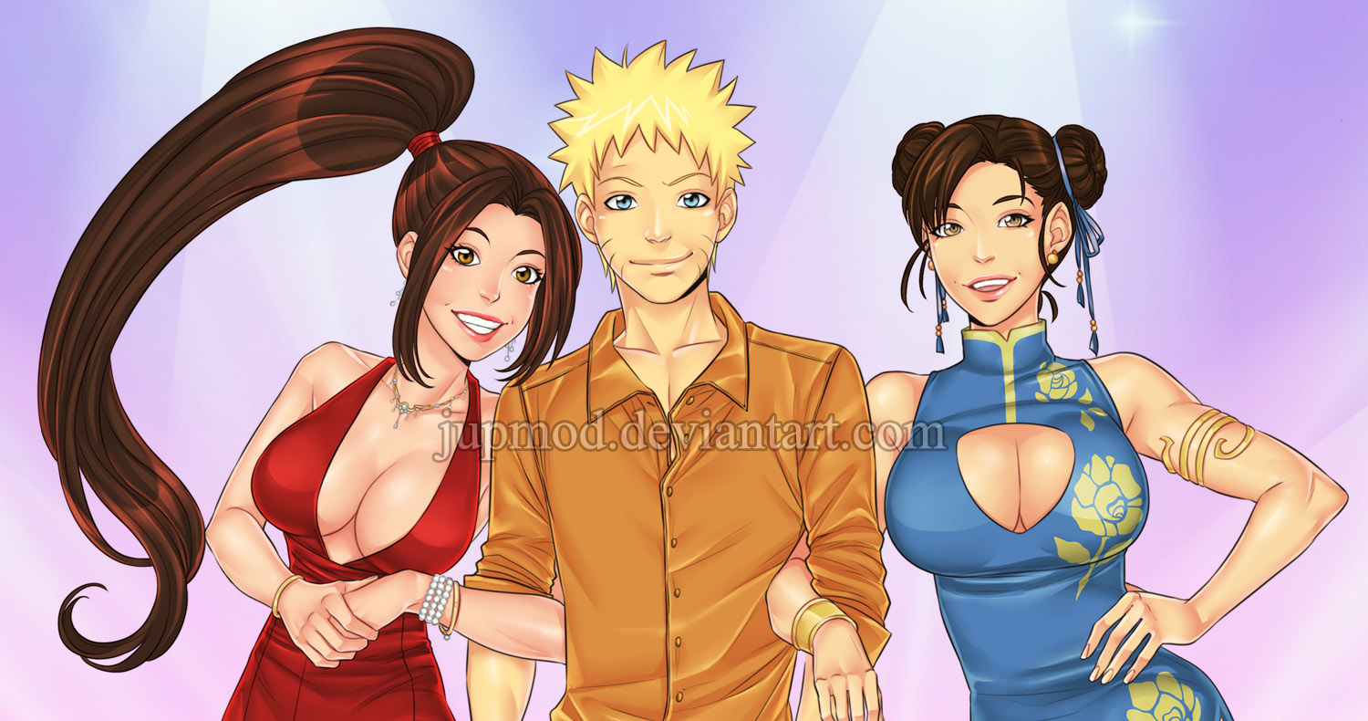 Naruto and His Two Lovely Fighting Ladies (Closup)