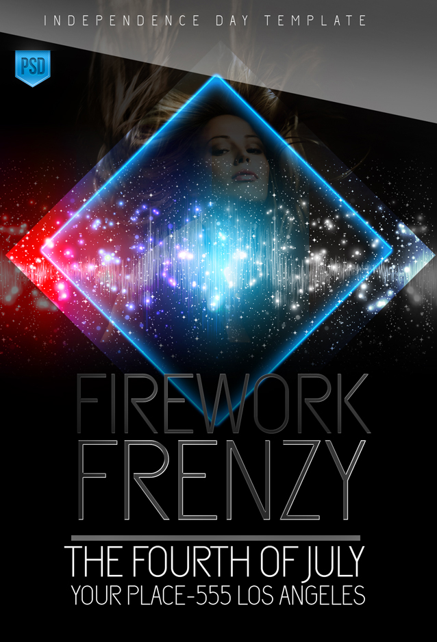 Firework Frenzy PSD FlyerFREE DOWNLOAD!