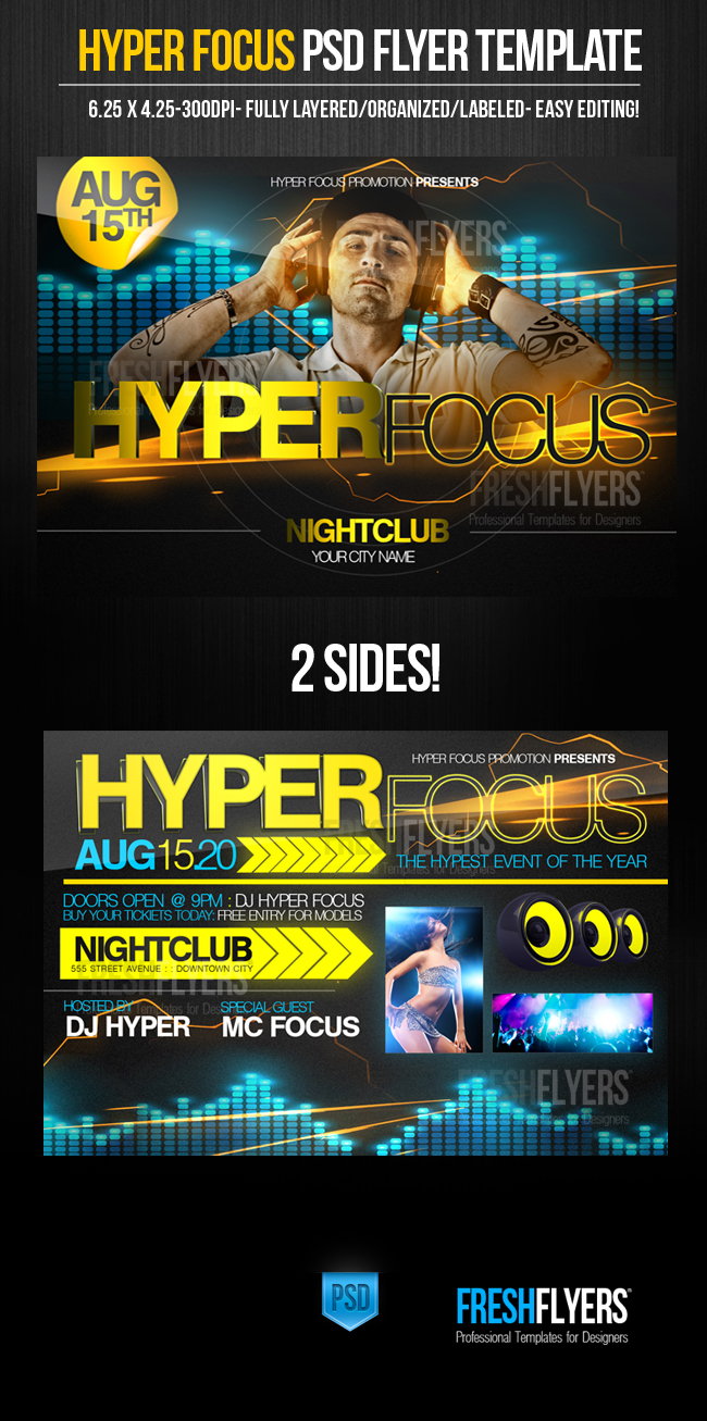 Hyper Focus PSD Flyer Template