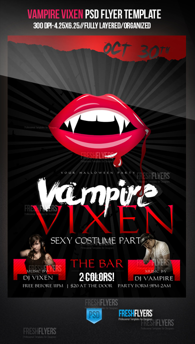 Vampire Vixenz Halloween Party Flyer Template