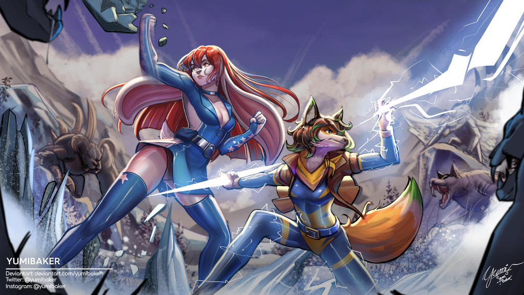 Stormwave And Durabelle Superhero Girl (comms)
