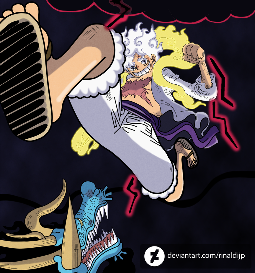 Gear 5 Luffy Lassoing under the Full Moon (Ver. 2) by TropicTom on  DeviantArt
