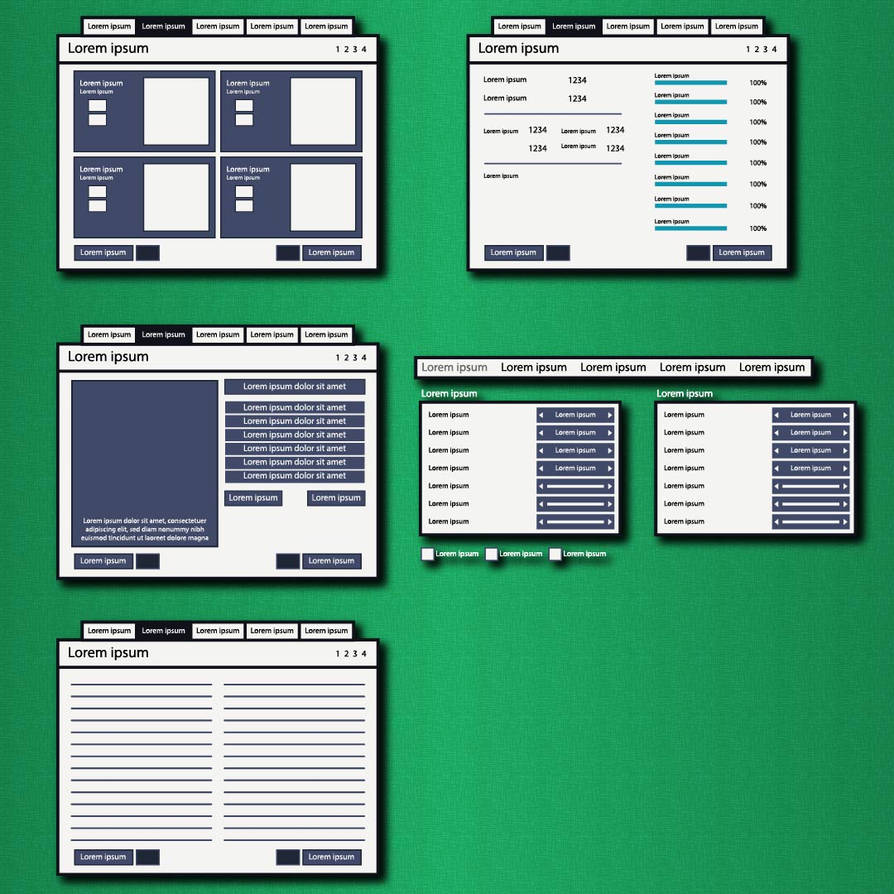 Flat game UI menu for game design by SunGraphica on DeviantArt