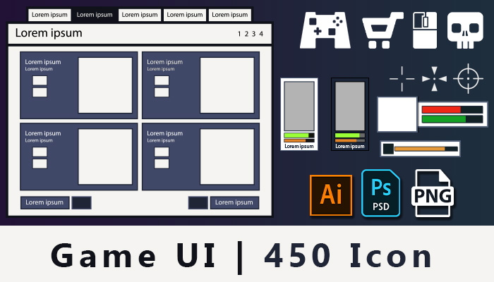 Clean and flat Game UI pack by SunGraphica on DeviantArt
