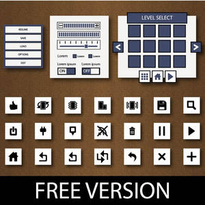 Flat game user interface FREE + 90 icon