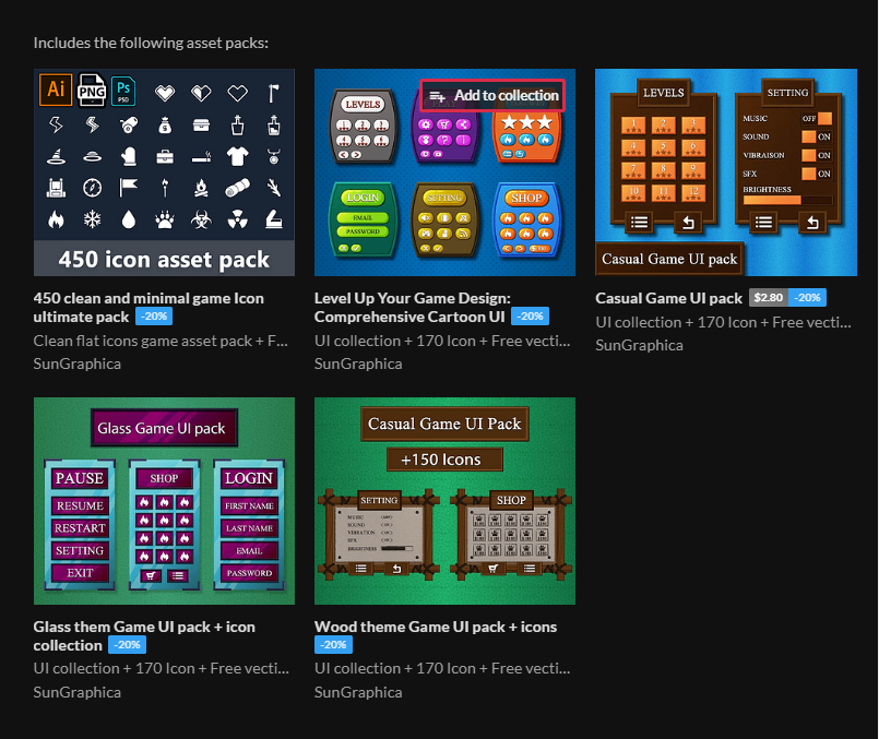 4 Game UI Packages and 450 Icons! by SunGraphica on DeviantArt