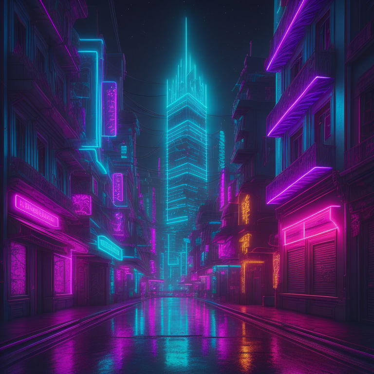Neon City Skyline by MikeMorris1988 on DeviantArt