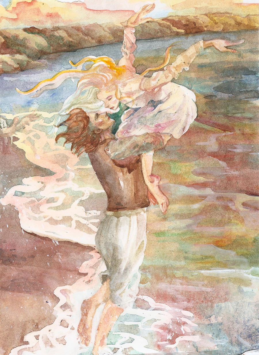 Earendil and Elwing in Eldamar by Mellaril