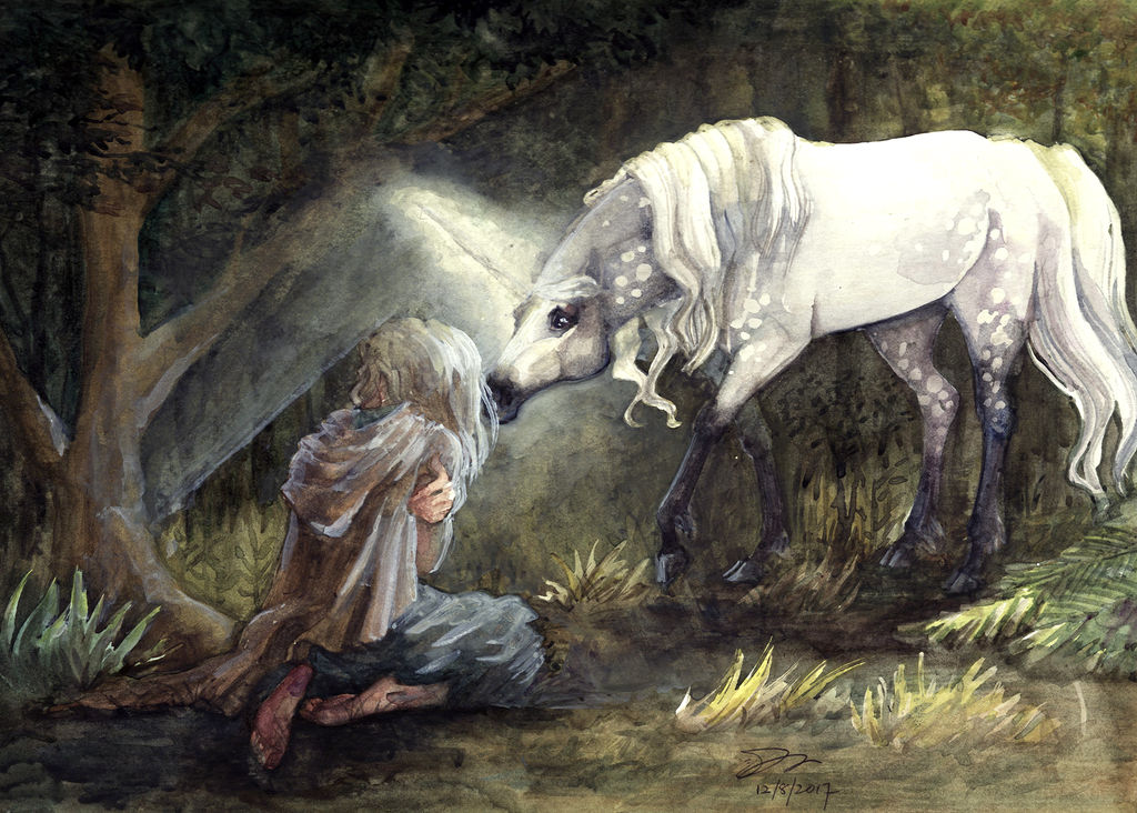 Molly Grue And The Unicorn by Mellaril
