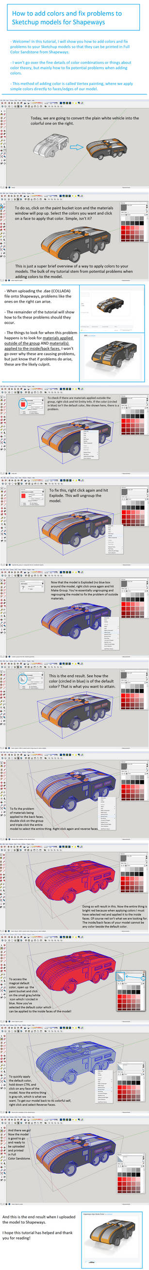 Preparing COLORED Sketchup models for Shapeways