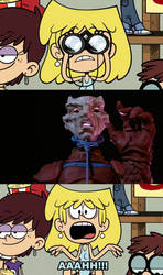 lori loud screams at the Mysterious Stranger