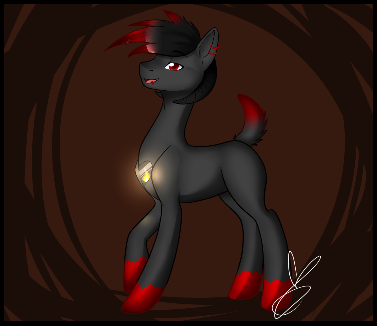 Adoptable Flame Heart Pony