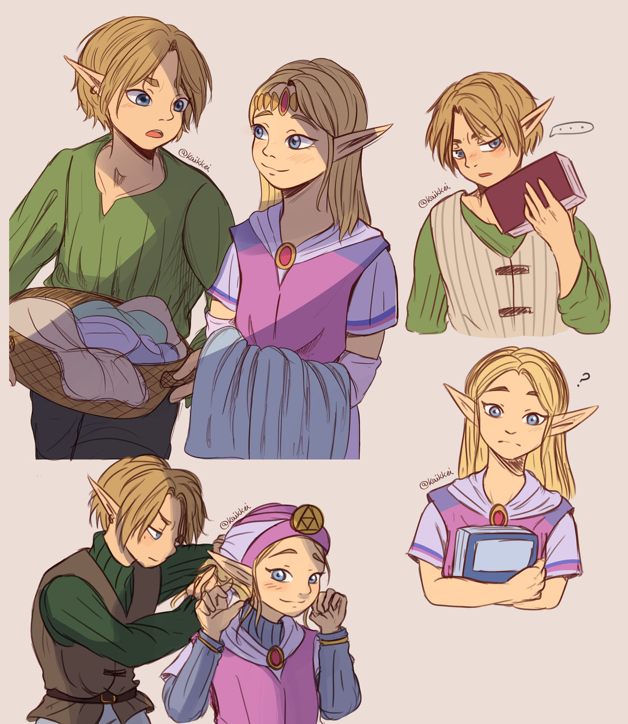 Ocarina of Time AU - Zelda and Link by Kaikkei on DeviantArt