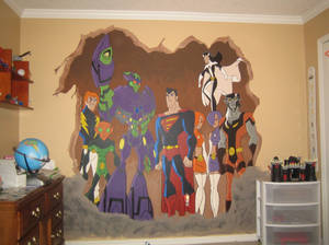 legion of superheroes mural