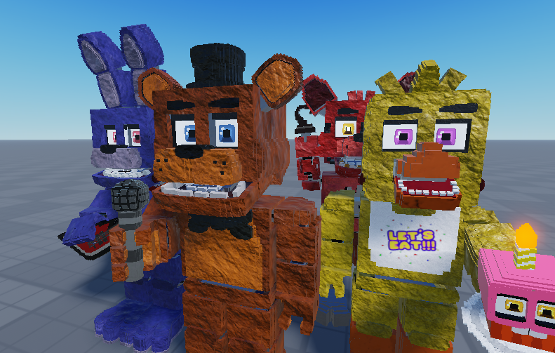 Freddy, Bonnie, Chica and Foxy. FNaF Roblox models by ElMayoneso0810 on