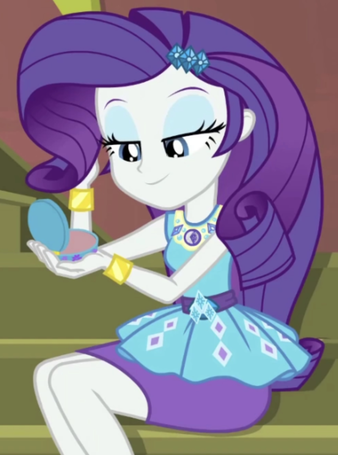 Rarity looking into her compact mirror by ForeverFireNinjaFan on DeviantArt
