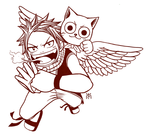 FairyTail: Natsu Happy Lineart