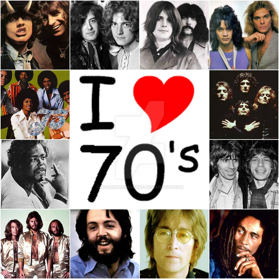 Группа 70 ответы. Группы 70-х. Рок группы 70х коллаж. Легендарные группы 70х. Музыкальный коллаж.