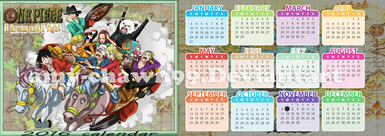 One Piece OCs' 2016 Calendar by Amychawn99 on DeviantArt