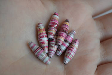 Pink Paper Beads