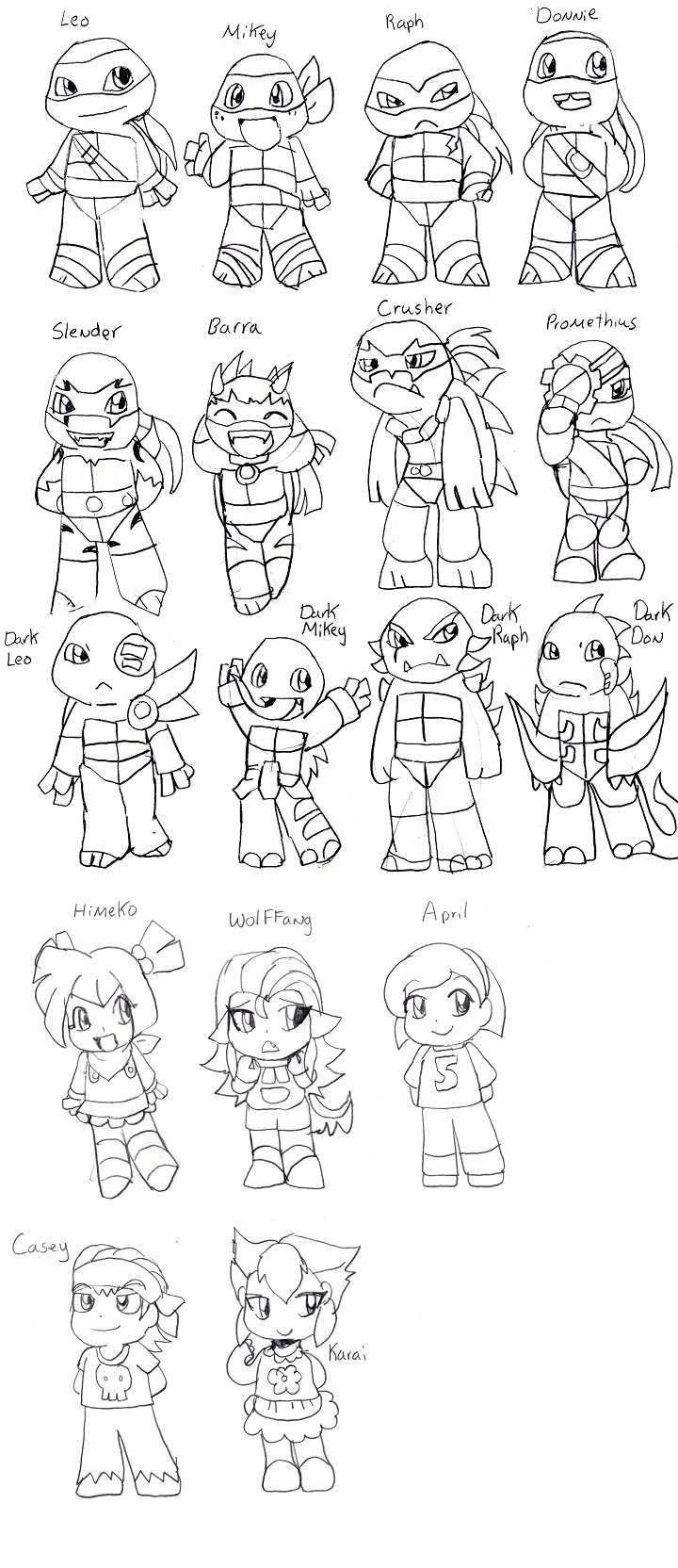 Shell Tots Characters